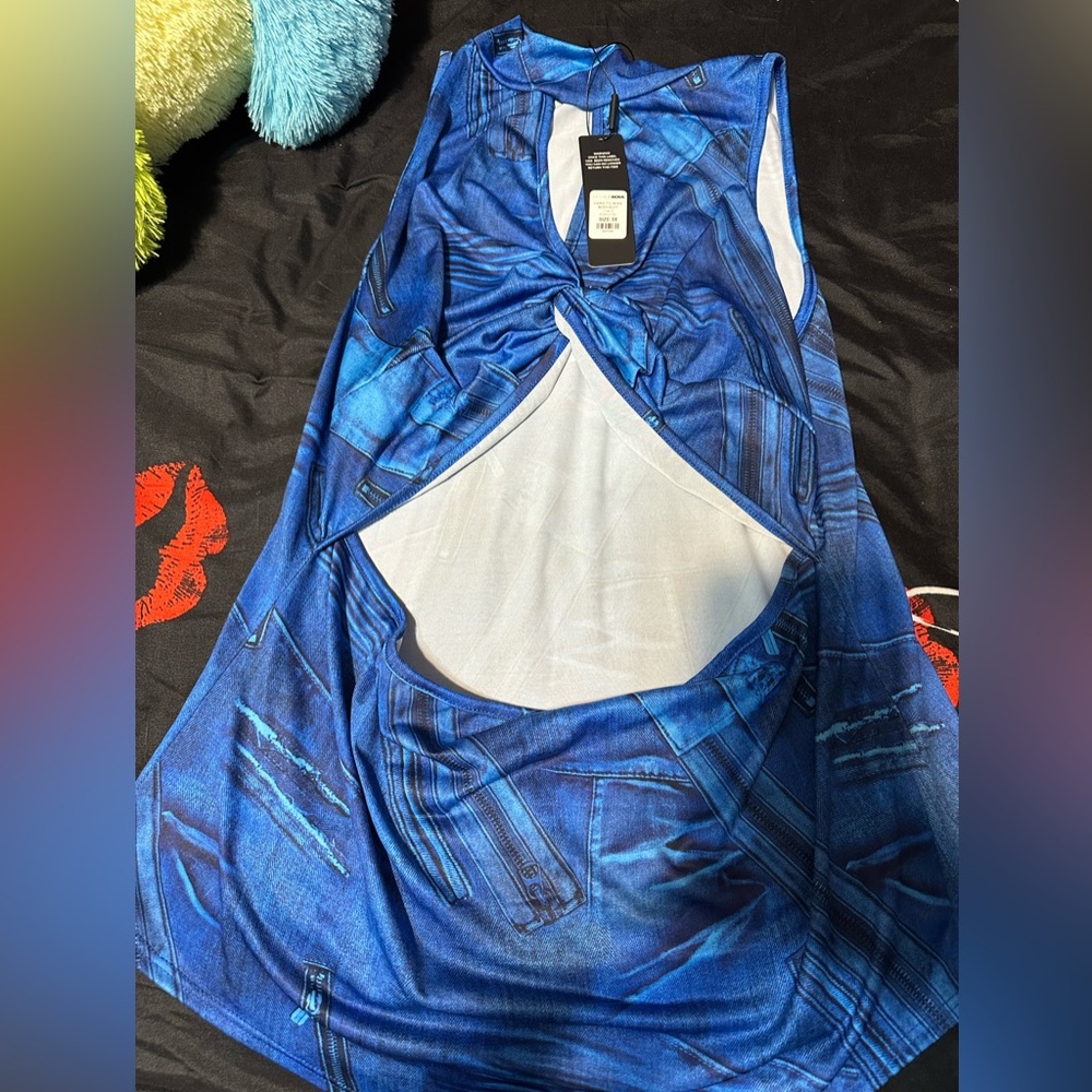 Fashion Nova Blue Cutout Bodysuit 3X - Picture 5 of 5